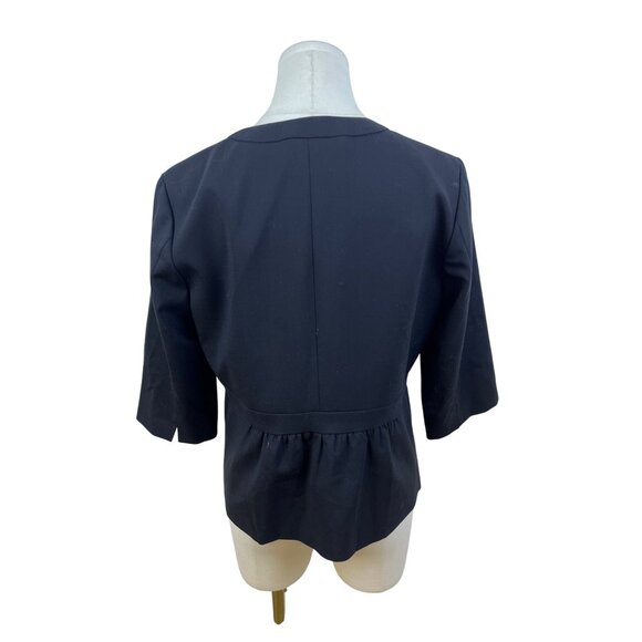 J.Crew Women’s Black Peplum Jacket Button-Front Stylish Design Size 8 - Picture 3 of 7